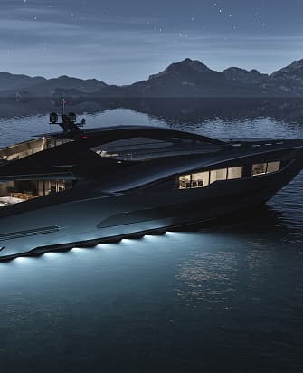 Yacht at dusk